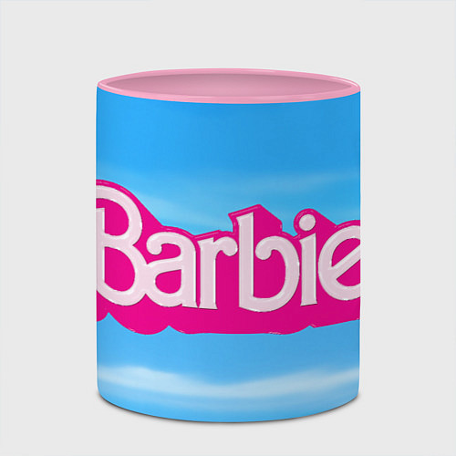 Кружка цветная Барби в облаках / 3D-Белый + розовый – фото 2