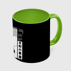 Кружка 3D Модель Пауэр - Человек бензопила, цвет: 3D-белый + светло-зеленый