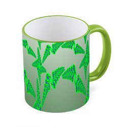 Кружка 3D Растительный паттерн, цвет: 3D-светло-зеленый кант