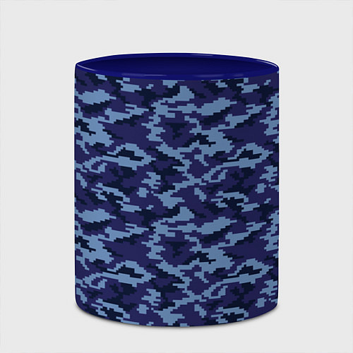 Кружка цветная Камуфляж охрана синий / 3D-Белый + синий – фото 2