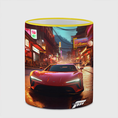 Кружка цветная Forza Horizon Tokio / 3D-Желтый кант – фото 2