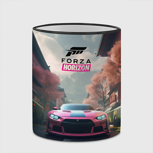 Кружка цветная Forza horizon game / 3D-Черный кант – фото 2