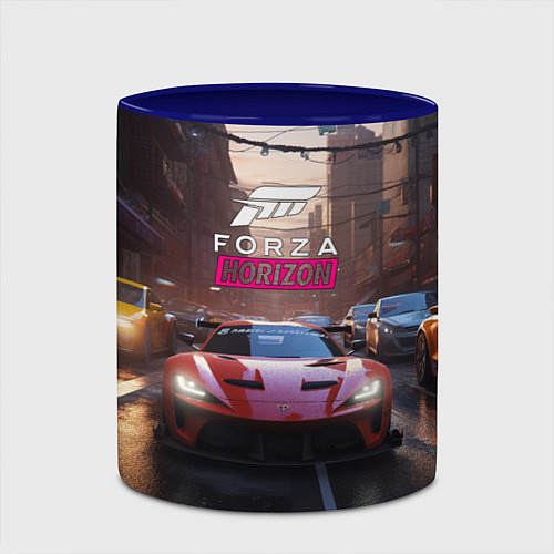 Кружка цветная Forza Horizon street racing / 3D-Белый + синий – фото 2