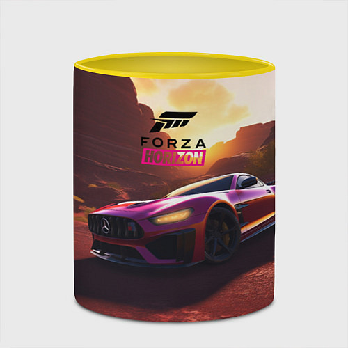 Кружка цветная Forza Horizon / 3D-Белый + желтый – фото 2