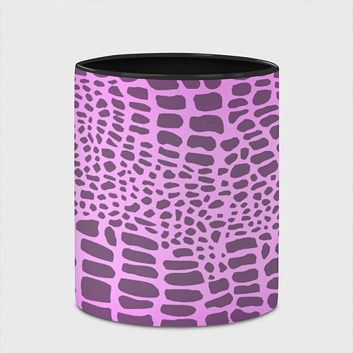 Кружка цветная Розовая рептилия / 3D-Белый + черный – фото 2