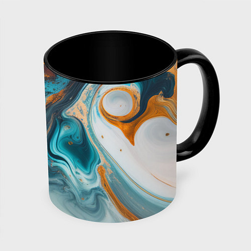 Кружка цветная Палитра масло / 3D-Белый + черный – фото 1