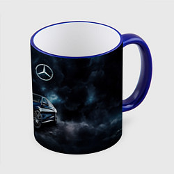 Кружка 3D Mercedes Benz galaxy, цвет: 3D-синий кант
