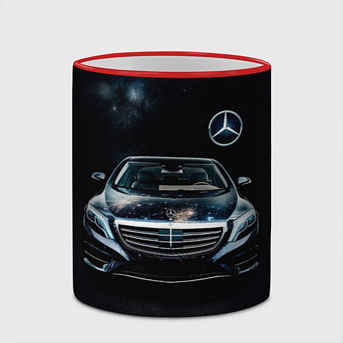 Кружка цветная Mercedes Benz / 3D-Красный кант – фото 2
