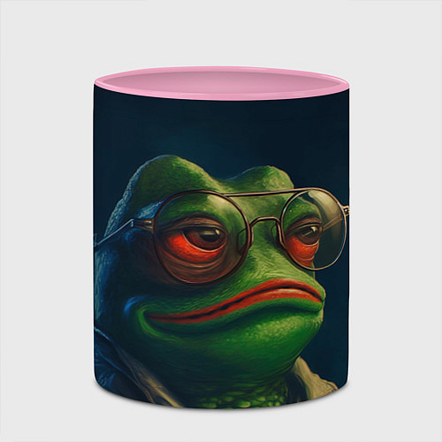 Кружка цветная Pepe frog / 3D-Белый + розовый – фото 2