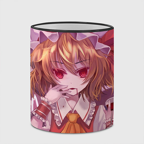 Кружка цветная Touhou Project Flandre Scarlet / 3D-Черный кант – фото 2