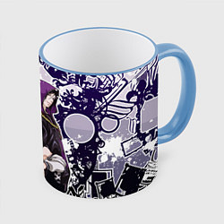 Кружка 3D Троица - Темный дворецкий, цвет: 3D-небесно-голубой кант