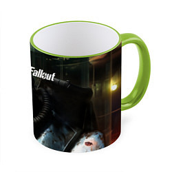 Кружка 3D Fallout dark style, цвет: 3D-светло-зеленый кант