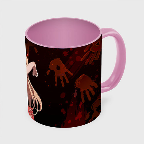 Кружка цветная Пауэр в бикини / 3D-Белый + розовый – фото 1