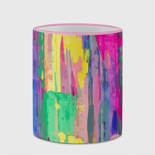 Кружка цветная Watercolor rain / 3D-Розовый кант – фото 2