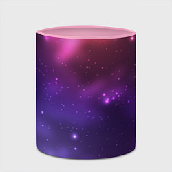 Кружка 3D Разноцветный космос - неоновое свечение, цвет: 3D-белый + розовый — фото 2