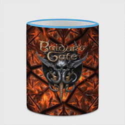 Кружка 3D Baldurs Gate 3 logo fire, цвет: 3D-небесно-голубой кант — фото 2