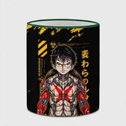 Кружка 3D Киборг Луффи - One Piece, цвет: 3D-зеленый кант — фото 2