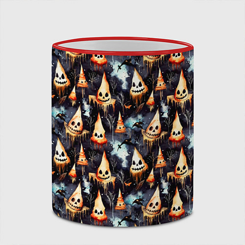 Кружка цветная Акварельные приведения / 3D-Красный кант – фото 2