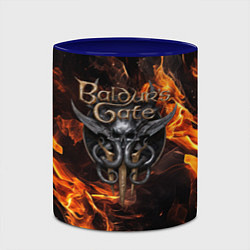 Кружка 3D Baldurs Gate 3 fire logo, цвет: 3D-белый + синий — фото 2