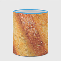 Кружка 3D Корочка батона, цвет: 3D-небесно-голубой кант — фото 2