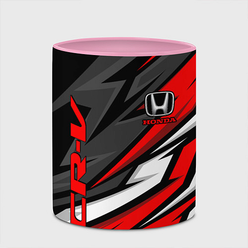 Кружка цветная Honda - CR-V - геометрия / 3D-Белый + розовый – фото 2