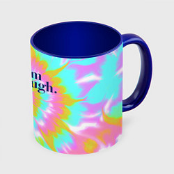 Кружка 3D I am Kenough - retro tie-dye, цвет: 3D-белый + синий