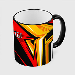 Кружка 3D Honda - красный и оранжевый, цвет: 3D-черный кант