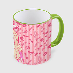 Кружка 3D Барби и Уэнсдей - мои две личности: в стиле тату, цвет: 3D-светло-зеленый кант