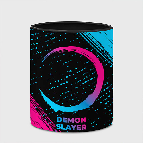 Кружка цветная Demon Slayer - neon gradient / 3D-Белый + черный – фото 2