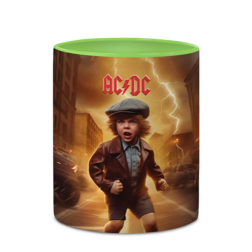 Кружка цветная ACDC boy / 3D-Белый + светло-зеленый – фото 2