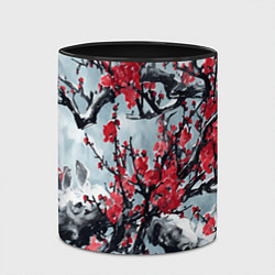Кружка 3D Лепестки цветущей вишни - сакура, цвет: 3D-белый + черный — фото 2
