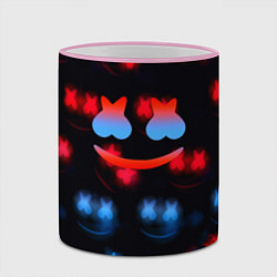 Кружка 3D Marshmello skibidi dob dob, цвет: 3D-розовый кант — фото 2