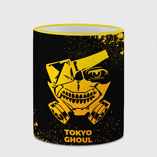 Кружка цветная Tokyo Ghoul - gold gradient / 3D-Желтый кант – фото 2