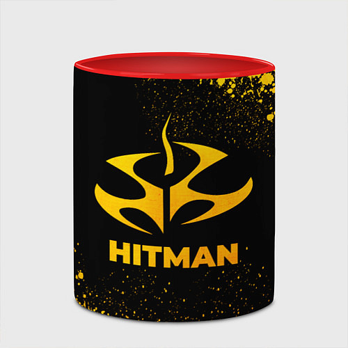 Кружка цветная Hitman - gold gradient / 3D-Белый + красный – фото 2