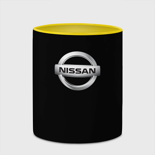 Кружка цветная Nissan sport auto / 3D-Белый + желтый – фото 2