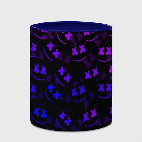 Кружка цветная Marshmello DJ / 3D-Белый + синий – фото 2