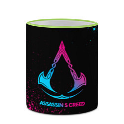 Кружка 3D Assassins Creed - neon gradient, цвет: 3D-светло-зеленый кант — фото 2