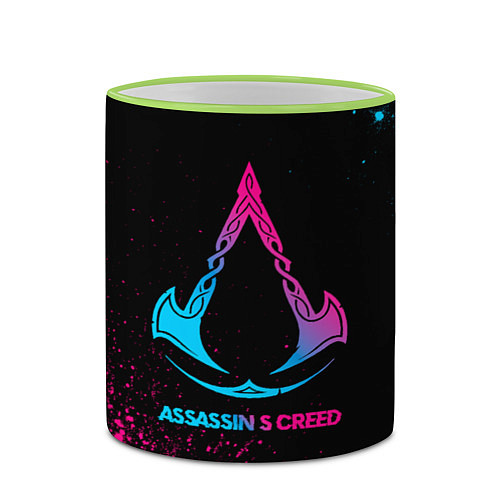 Кружка цветная Assassins Creed - neon gradient / 3D-Светло-зеленый кант – фото 2