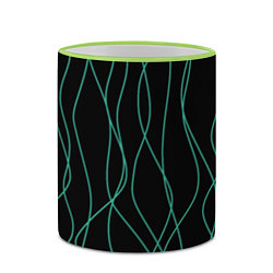 Кружка 3D Чёрный с линиями, цвет: 3D-светло-зеленый кант — фото 2