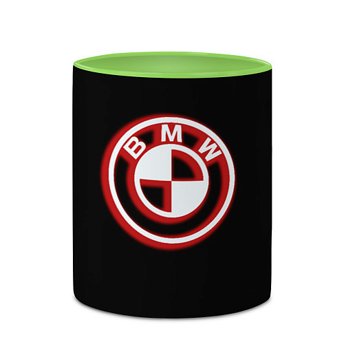 Кружка цветная Bmw fire car / 3D-Белый + светло-зеленый – фото 2