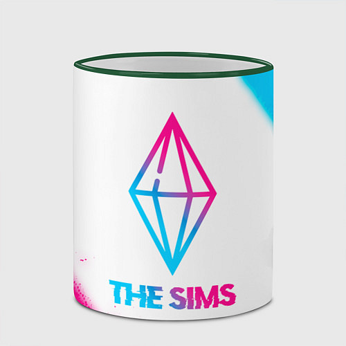 Кружка цветная The Sims neon gradient style / 3D-Зеленый кант – фото 2