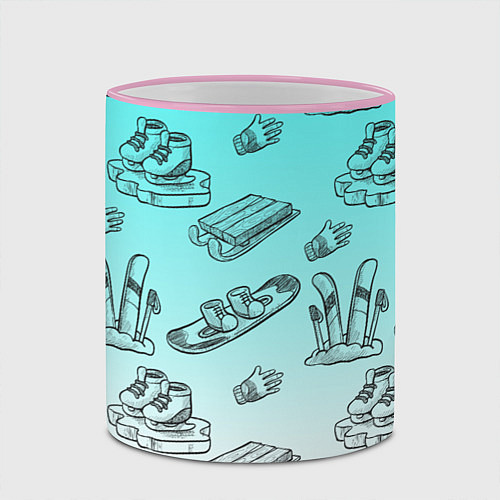 Кружка цветная Перезимуем / 3D-Розовый кант – фото 2