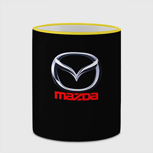 Кружка цветная Mazda japan motor / 3D-Желтый кант – фото 2