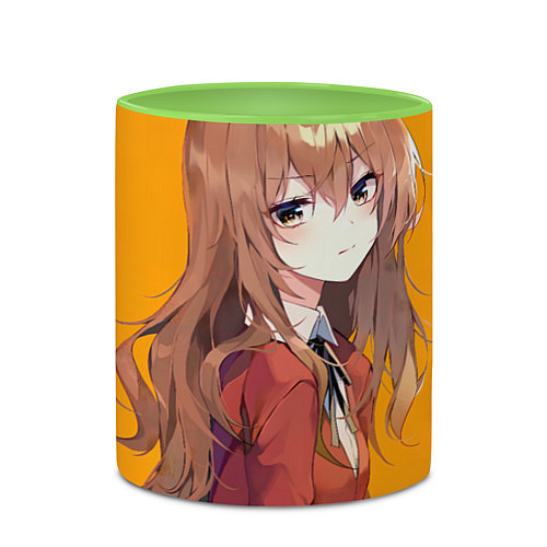 Кружка цветная Toradora Тайга Айсака / 3D-Белый + светло-зеленый – фото 2