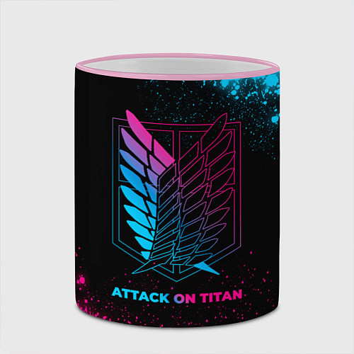 Кружка цветная Attack on Titan - neon gradient / 3D-Розовый кант – фото 2