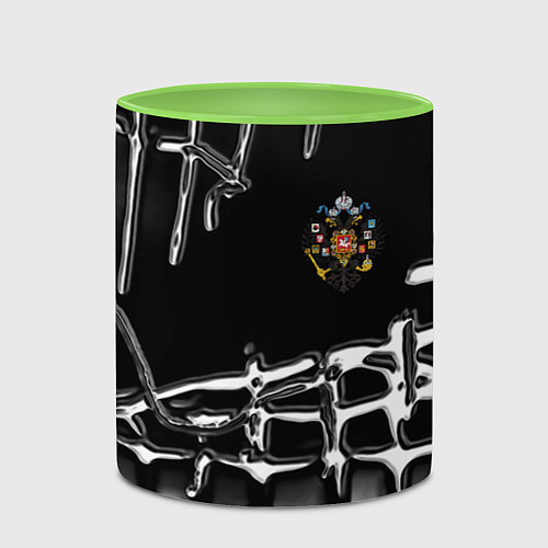 Кружка цветная Россия герб РФ / 3D-Белый + светло-зеленый – фото 2