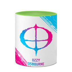 Кружка 3D Ozzy Osbourne neon gradient style, цвет: 3D-белый + светло-зеленый — фото 2