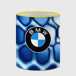 Кружка 3D Bmw carbon sport auto brend, цвет: 3D-желтый кант — фото 2