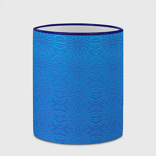 Кружка цветная Переливающаяся абстракция голубой / 3D-Синий кант – фото 2