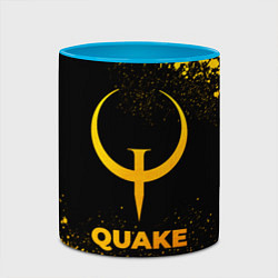 Кружка 3D Quake - gold gradient, цвет: 3D-белый + небесно-голубой — фото 2